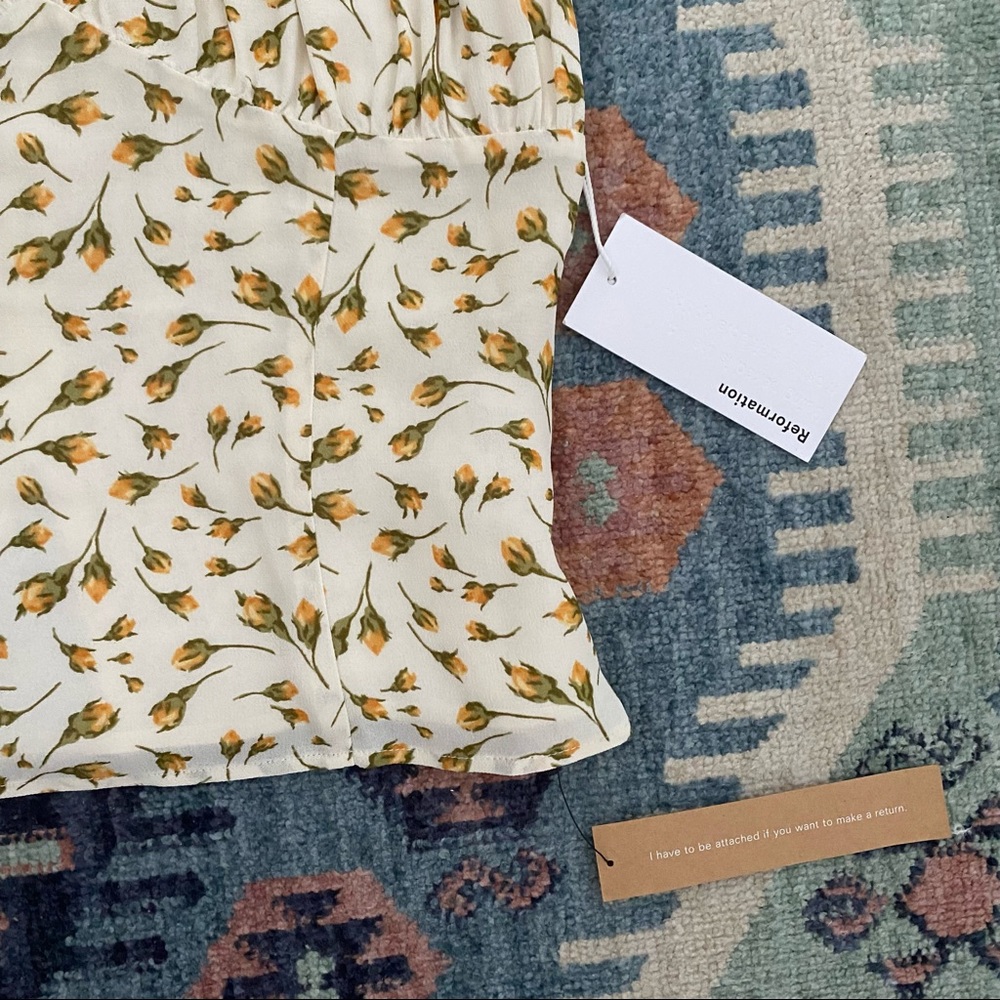 Reformation Cream and Red Patterned Top - Picture 7 of 11